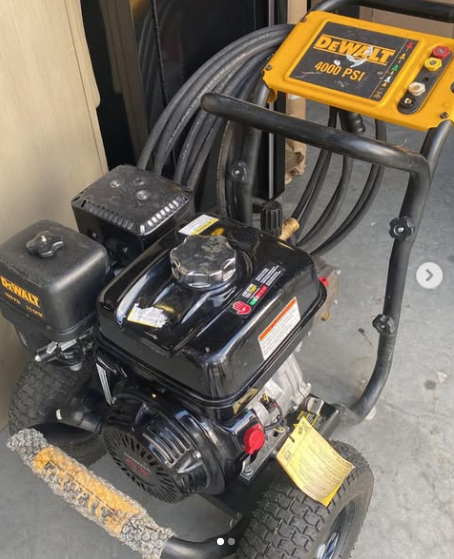 Pressure washing driveway